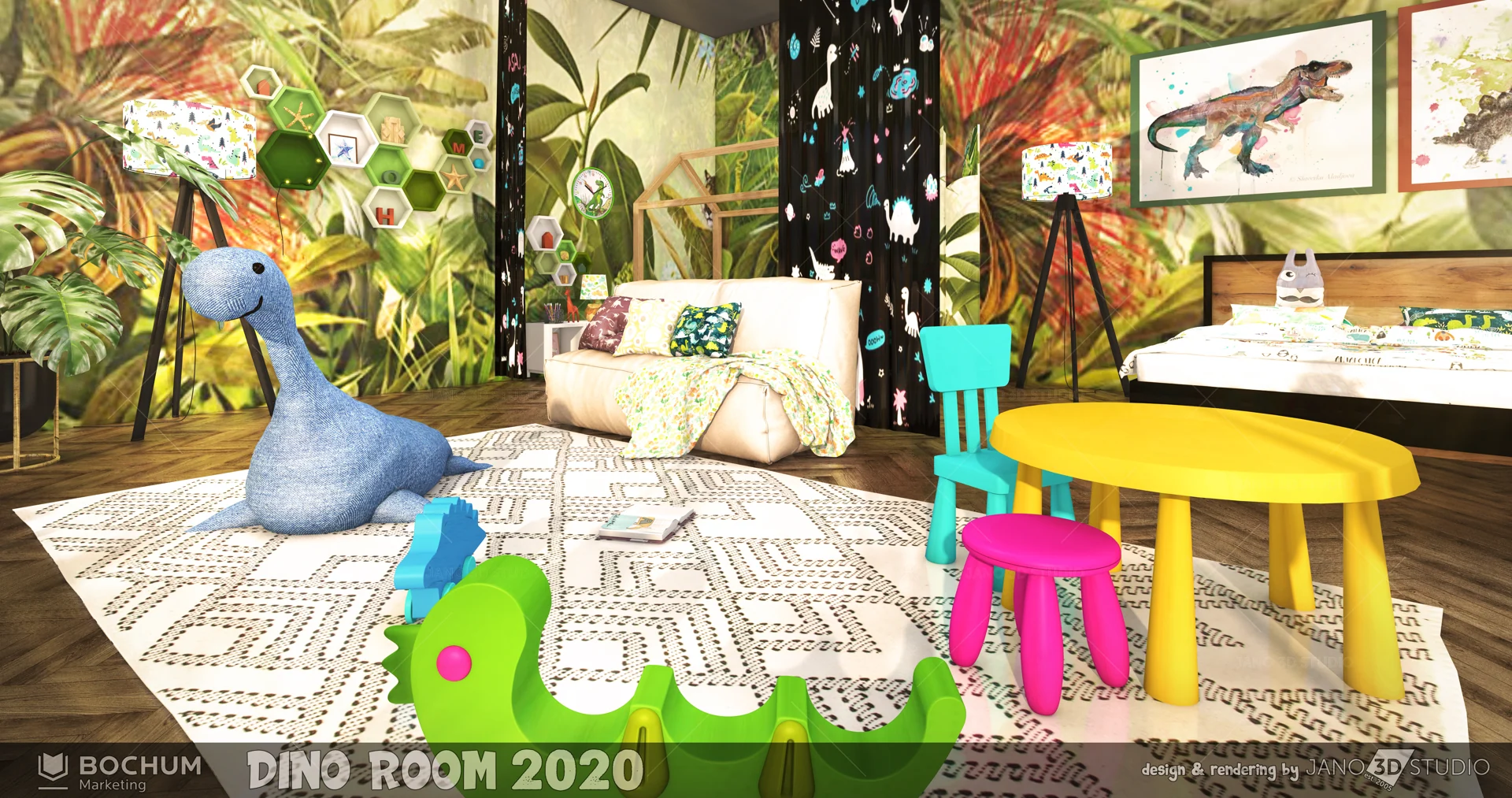Dino Room – Originalvisualisierung: Raum zum Spielen