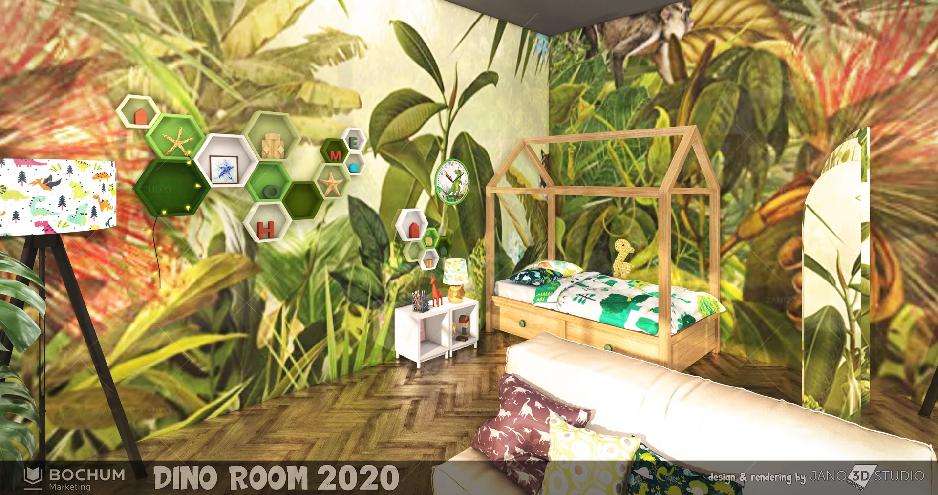 Dino Room – Originalvisualisierung: Kleine Rückzugsorte
