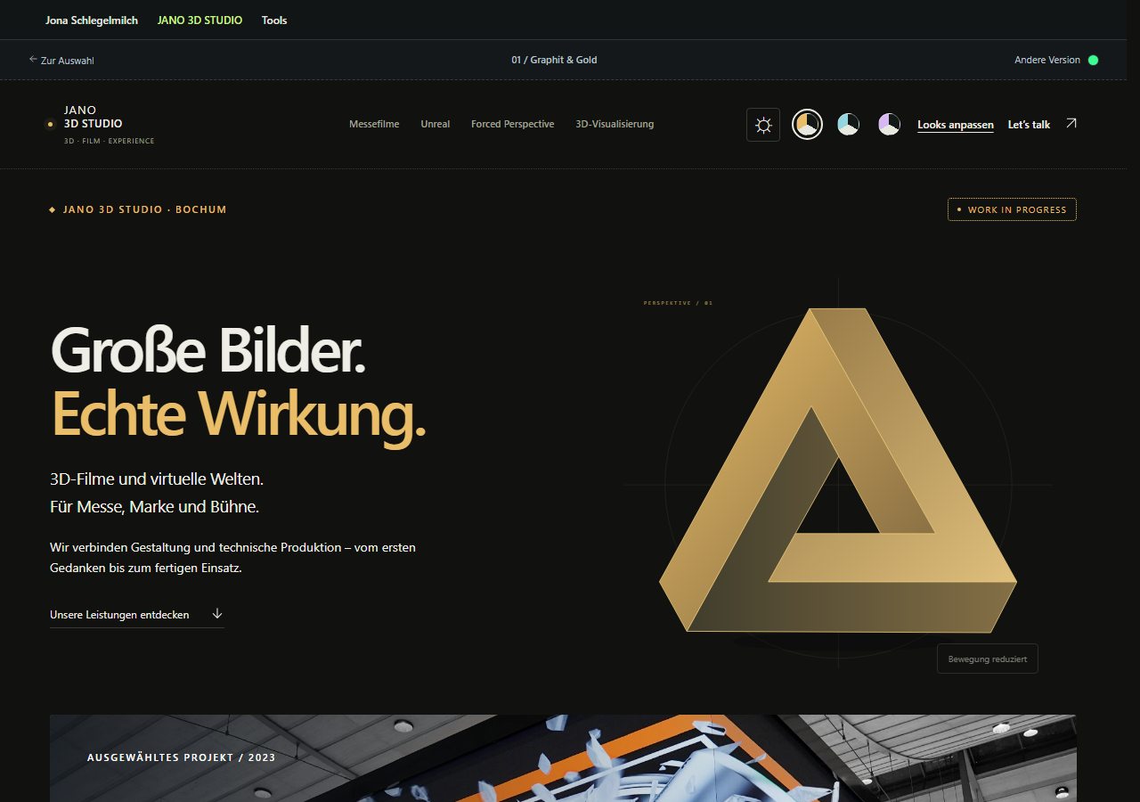 Vorschau der Website-Variante Graphit & Gold
