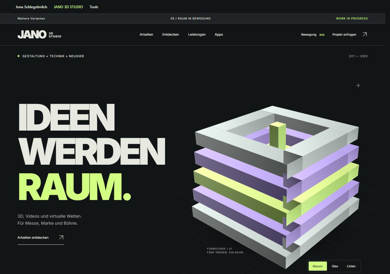Vorschau der Website-Variante Raum in Bewegung
