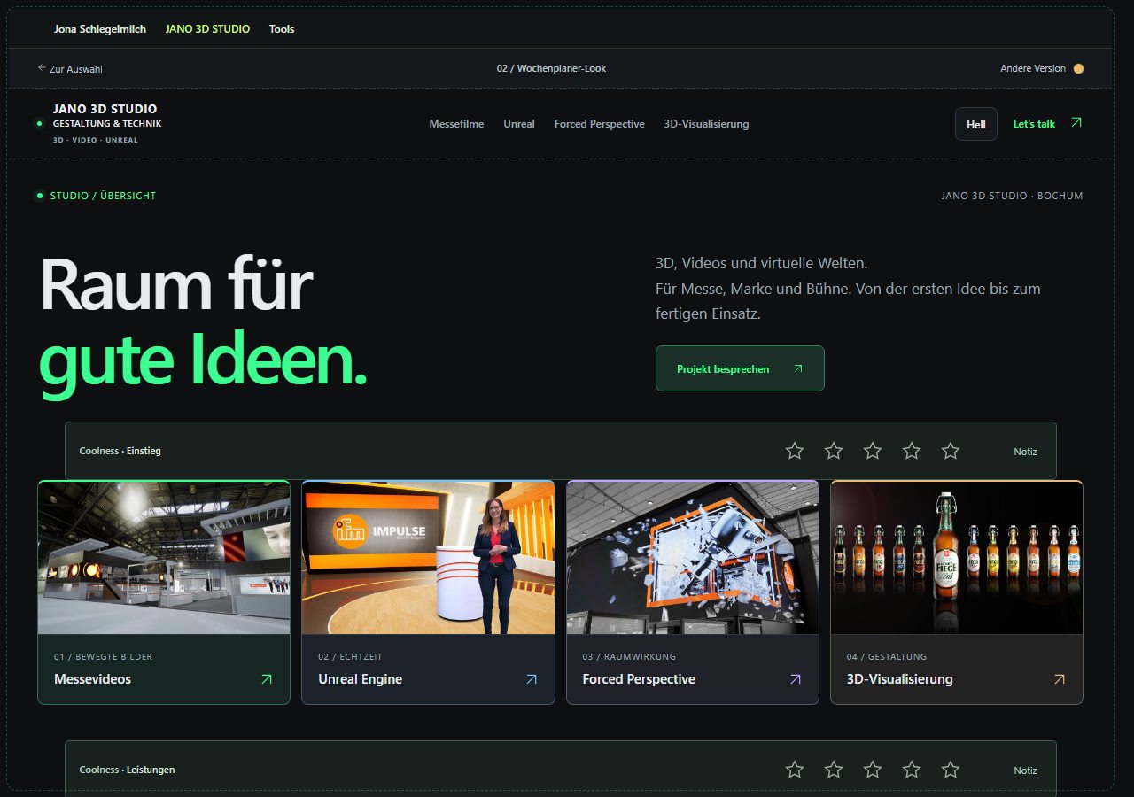 Vorschau der Website-Variante Wochenplaner-Look
